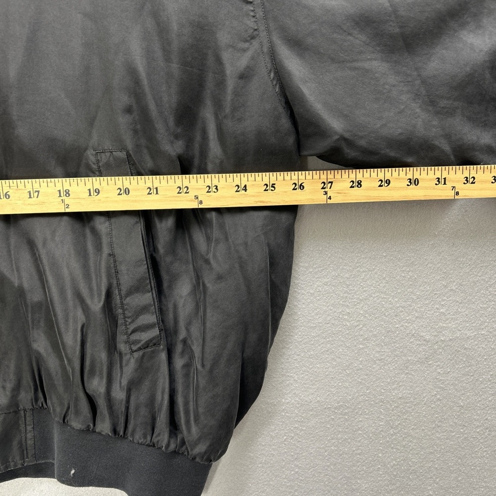 Vintage Silk Uomo Bomber Jacket Men Size XL Black Lightweight Full Zip NEW - Picture 7 of 8
